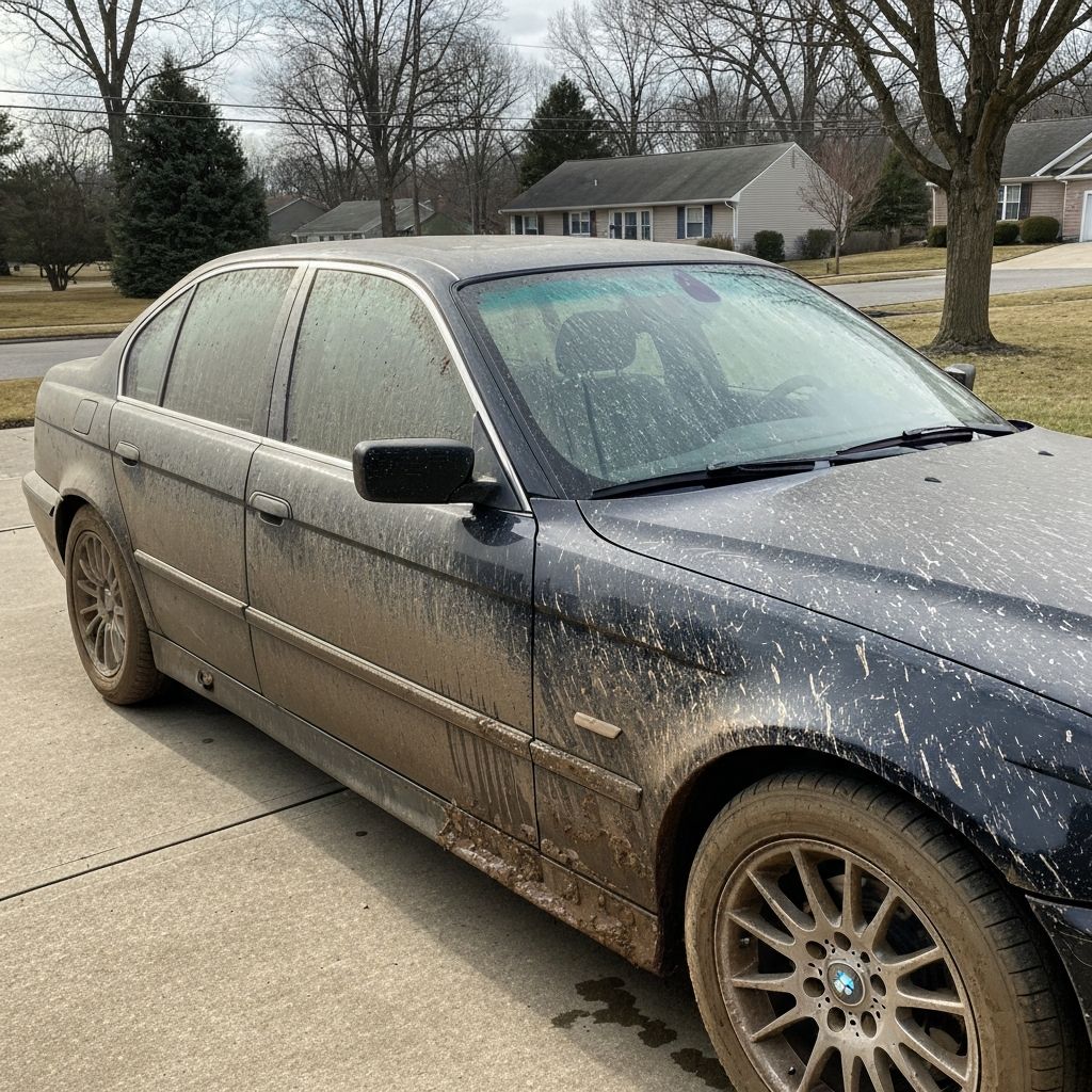 Dirty car before detailing